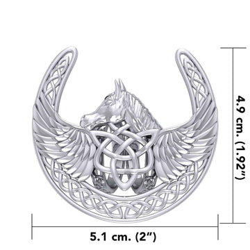 The Celtic Pegasus with Horseshoe Silver Scarf Ring By Peter Stone EOT182 - Jewelry